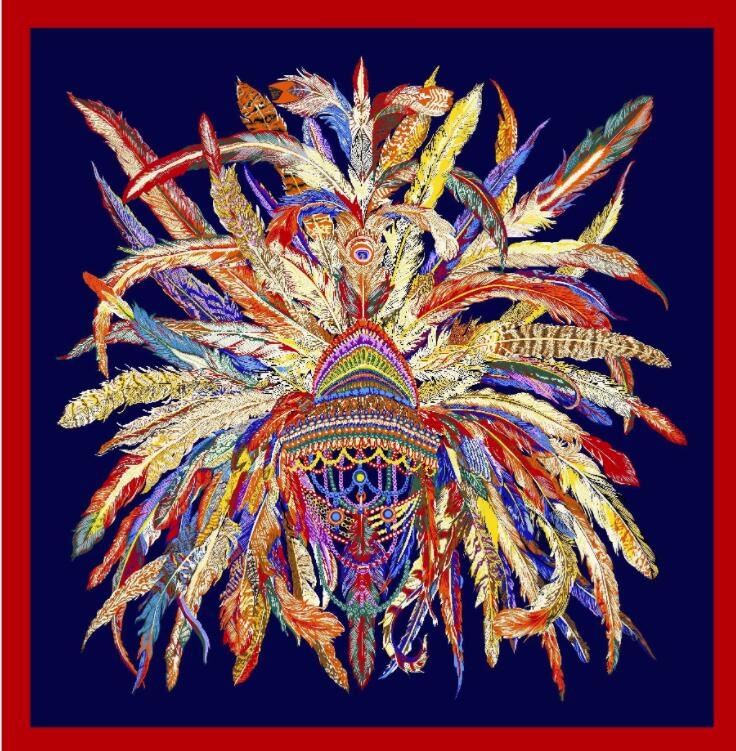 90*90cm Luxury Brand Women Silk Scarfs Van Gogh Painting Square Scarves Spring Summer Shawls For Ladies