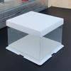 Transparent Cake Box with White Lid - 4, 6, 8, 10 Inch Three-in-One Heightened for Birthday Cakes