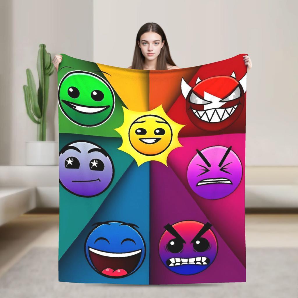 Geometry Gaming Dashed  Warm Blanket  Boy Girl Plush Throw Blanket Funny Living Room Flannel Bedspread Sofa Bed Cover