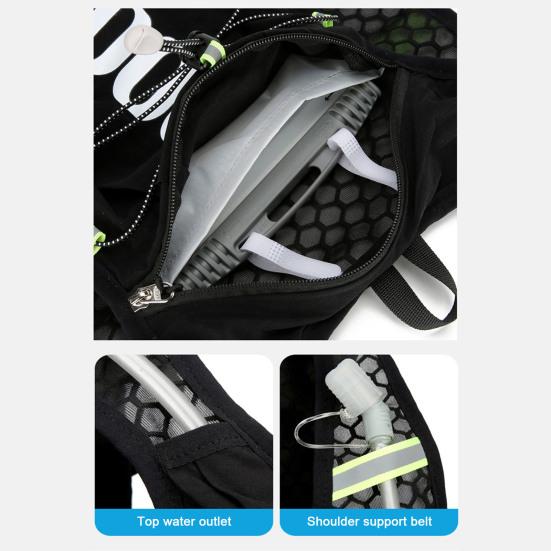 Гидратационный рюкзак Многокарманный рюкзак для воды с гидратационным пузырем Светоотражающая полоса Гидратационный рюкзак для пеших походов, бега, велоспорта