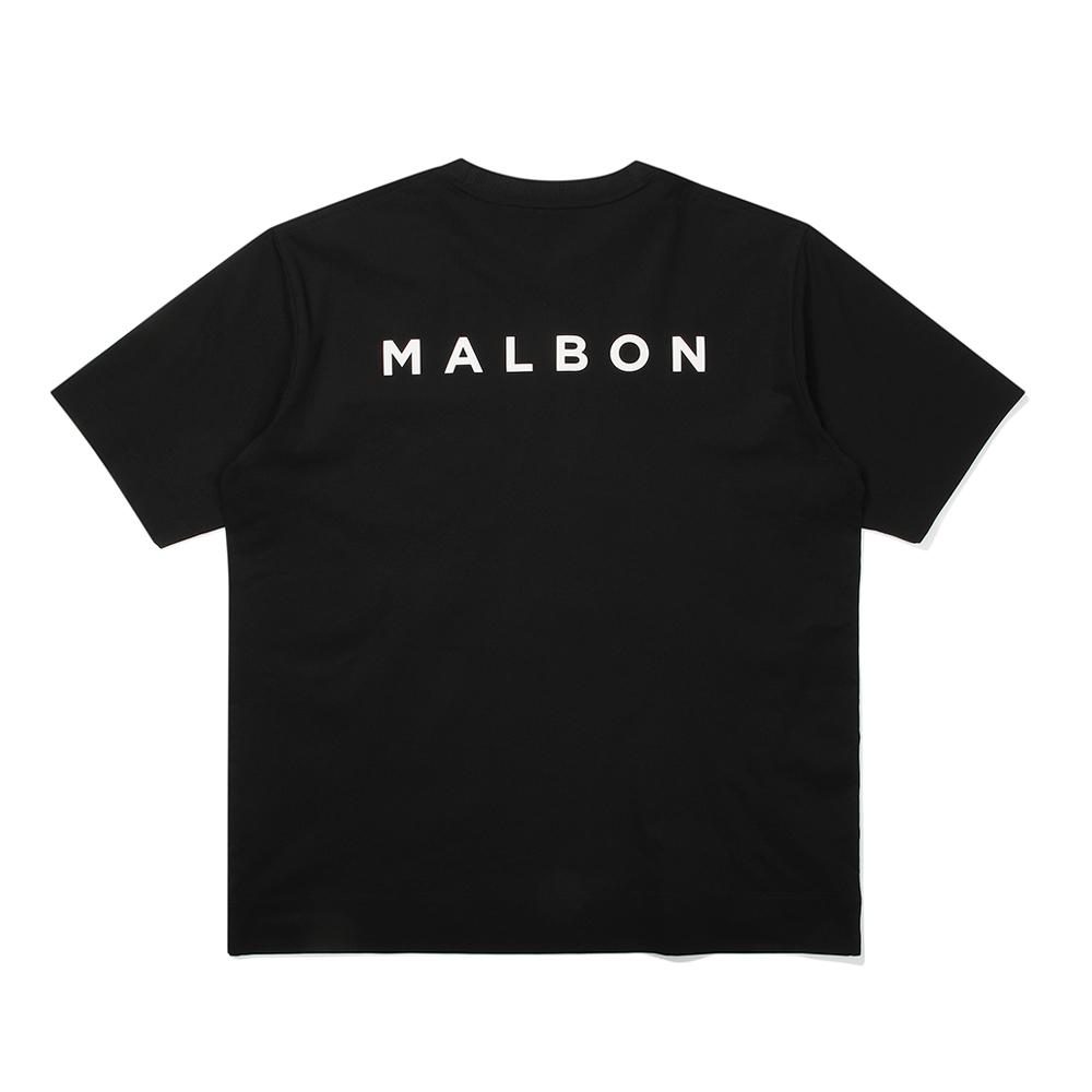 MALBON GOLF Карманная унисекс круглая футболка Черная