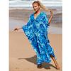 Женское платье-кафтан в стиле бохо большого размера с контрастным принтом свободного кроя Vacay Beach