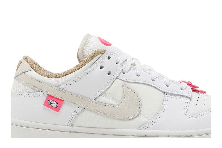Women's Sneakers Nike Dunk Low Pink Bling (Women's) White/String-Summit White-Khaki-Hyper Pink