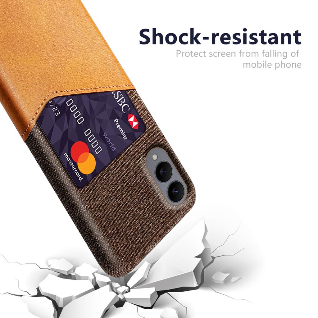 For Samsung Galaxy S25 Edge Case PU Leather Cloth Texture Hard PC Phone Cover with Card Holder