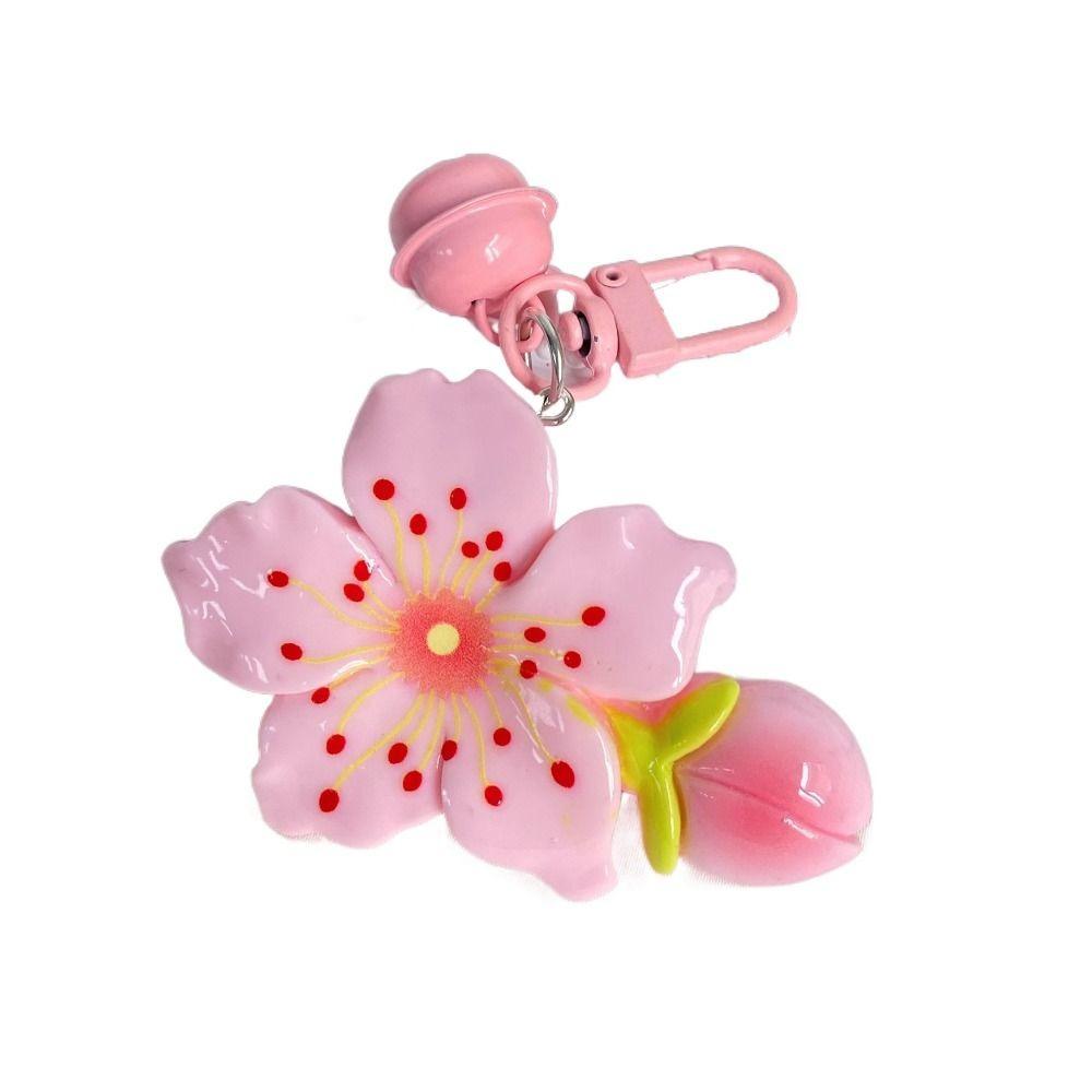 Подвеска в виде тюльпана с цветком персика, брелок для ключей от автомобиля в виде лотоса, модный брелок в виде цветка персика, подарки