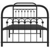 Metal Bed Frame with Headboard and Footboard Black 75 x 190 cm