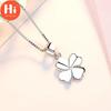 Привет, подлинная подвеска в виде четырехлистного клевера в коробке/звено-цепочка, ожерелье, женское серебряное цветное ювелирное изделие Lucky Clover
