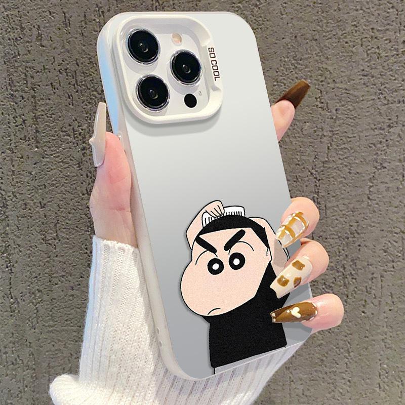 Серебряный чехол для телефона Shin-chan для iPhone 13/14Pro/15ProMax/16Pro/17