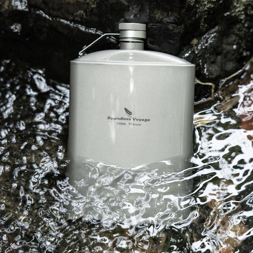 Безграничное путешествие Титановая портативная фляга для виски на бедро для стильной фляги с алкоголем, саке, для кемпинга на открытом воздухе, включает сумку для хранения, фляга, легкая,