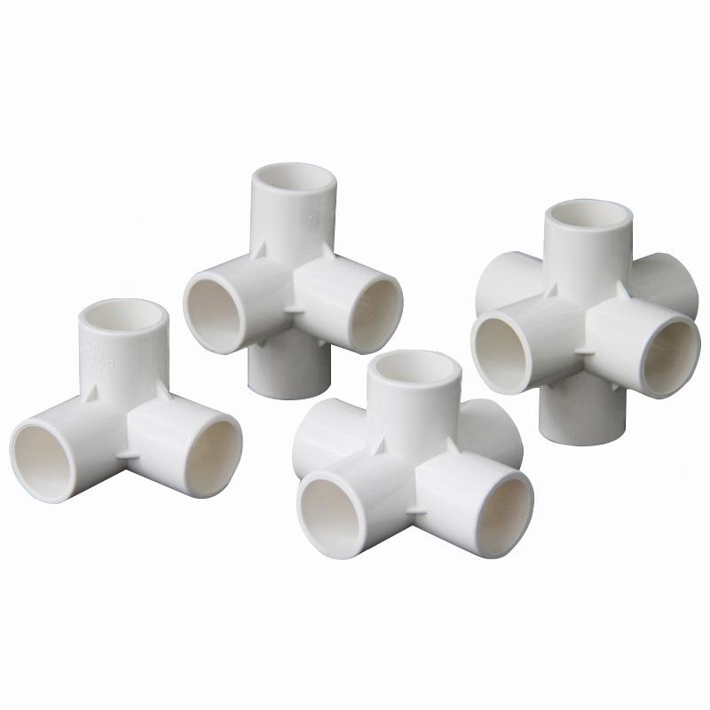 Многопроходные фитинги из ПВХ: Тройник 3D, 4-ходовой, 5-ходовой, 6-ходовой, Угольник 90° для водопроводных труб (Размеры: 20, 25, 32, 40, 50).