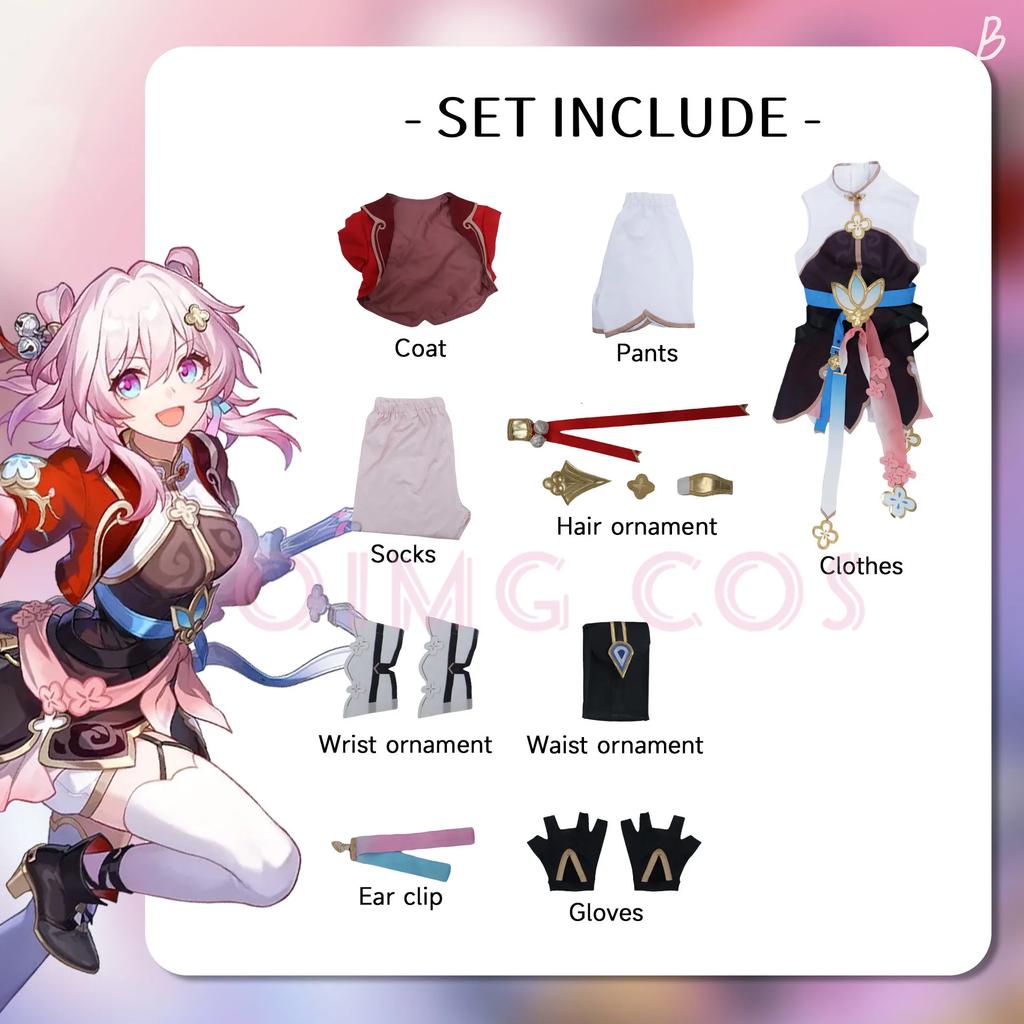 Костюм для косплея 7 марта Honkai Star Rail Игровые скины Карнавальная форма Хэллоуин Аниме костюмы Женские Игровые