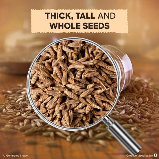 Aashirvaad Jeera, ароматная цельная специя, толстые, высокие и цельные семена, темно-коричневые, 100% чистые, без пыли и гигиенически упакованные, упаковка 100 г