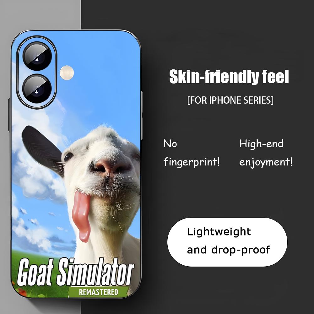 Cool Goat Simulator Game Phone Case For iPhone 17 16 15 14 13 12 11 X XR XS 8 Plus Mini Pro Max Soft black Shockproof Cover