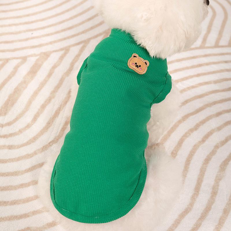 Жилет для щенков весна/лето, симпатичная вафельная сетчатая одежда для собак, жилет для кошек, футболка с изображением чихуахуа, плюшевых собак, одежда для домашних животных для маленьких и средних собак и кошек