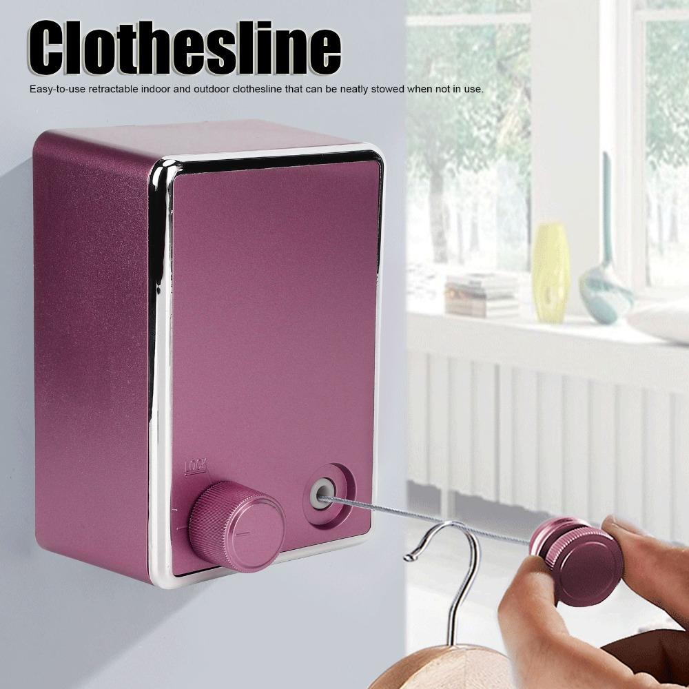 Adjustable Length Retractable Clothesline Pink Gold Clothes Drying Line Drying Rack Home Hotel