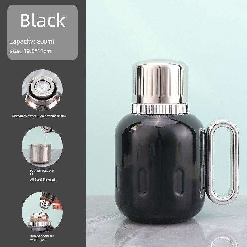 Large Capacity Thermos Cup Ikea 316 Stainless Steel Thermos Pot Household High-End Mechanical Temperature Display Teapot Warm Water Kettle