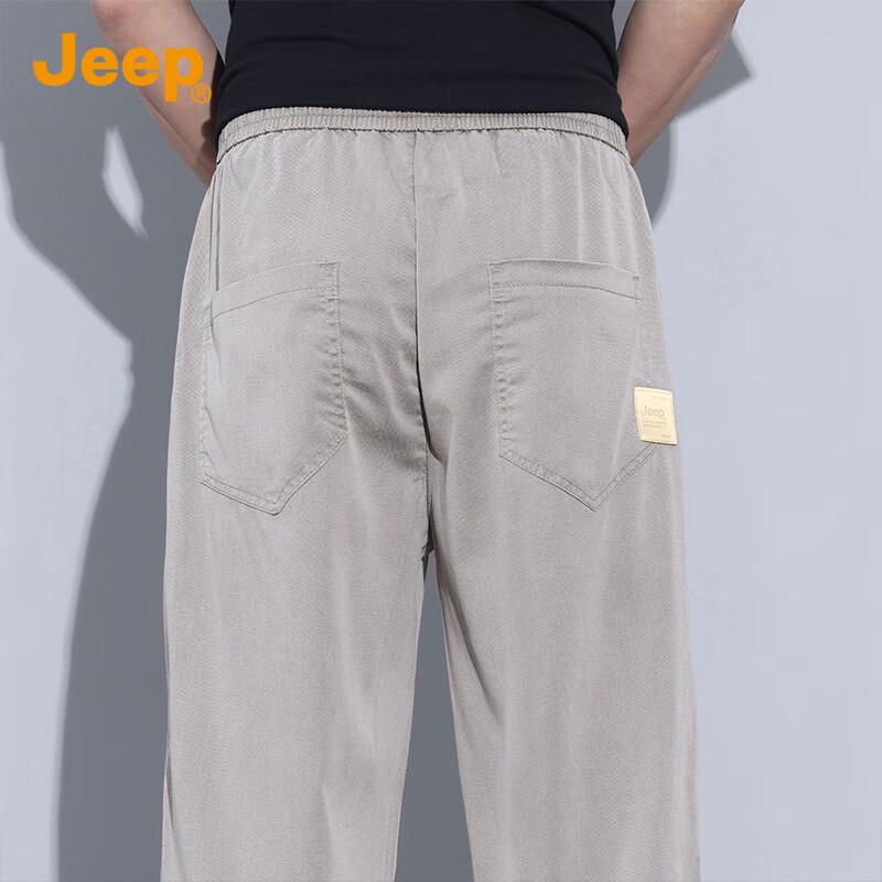 Jeep Мужские свободные прямые повседневные брюки из тенсела и ледяного шелка