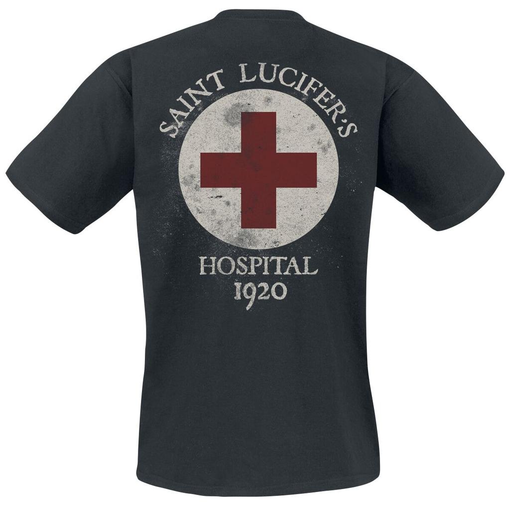 Футболка King Diamond Band Saint Lucifers Hospital с двусторонним принтом 100% хлопок Повседневная нейтральная футболка Хэви-метал Уличная одежда