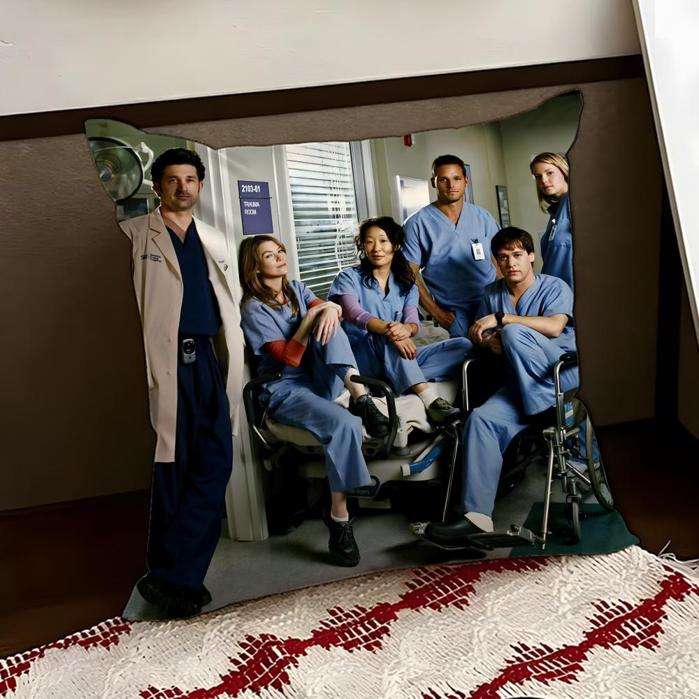 GGreys Anatomy Cushion Cover Reversible Soft Durable Pillow Cover Home Car MultiScene Use for Daily Comfort