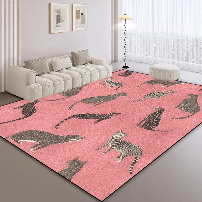 Stylish Leopard Print Area Rug Orange Boho Jungle Safari Animal Print Carpet for Living Room Decor Trendy Throw Accent