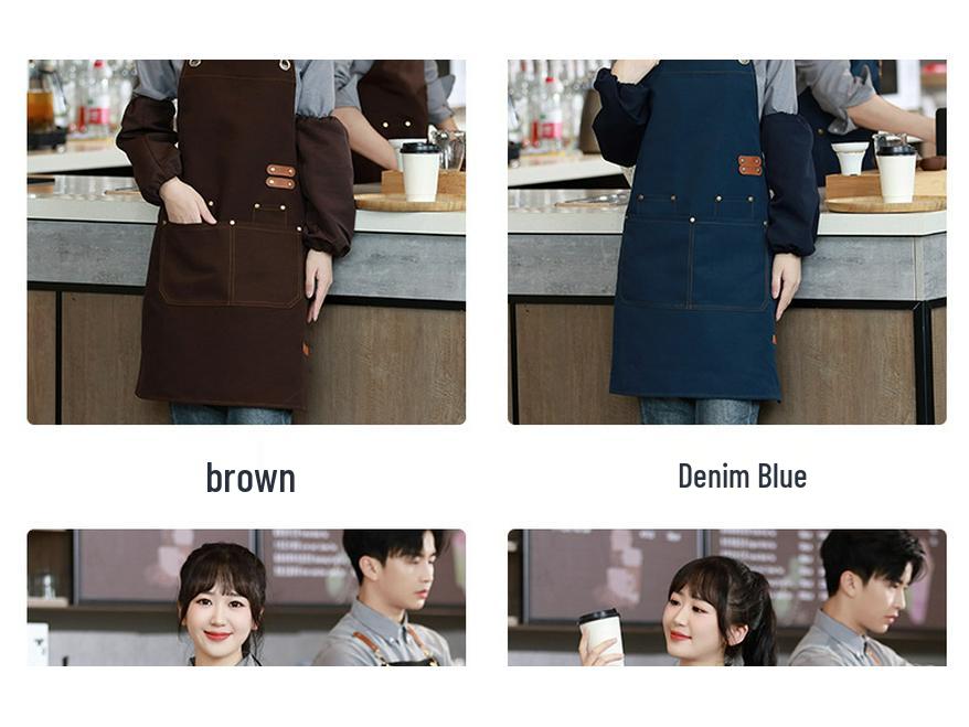 New Canvas Waterproof Oilproof Printed Apron for Kitchen, Studio, or Advertising with Logo