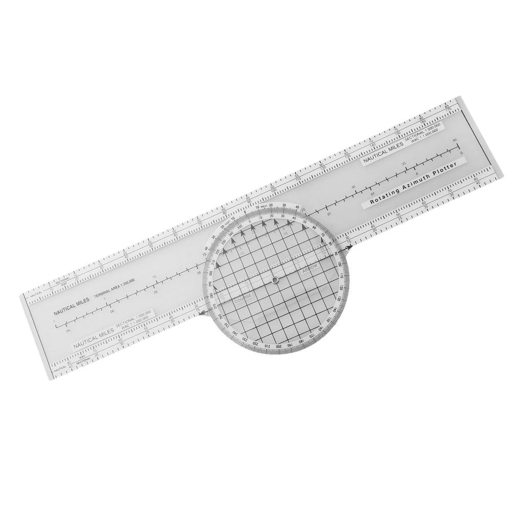 ABS Aviation Flight Navigation Plotter 360-Degree Rotating Aviation Plotter Slide Ruler Used For Pilot Training