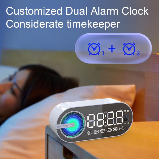 Портативная беспроводная колонка зеркальные часы с эффектом погружения, ослепительным стереозвуком, усиленными басами, совместимая с Bluetooth