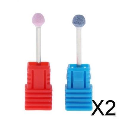 2x2x Фрезы для маникюрного аппарата Шаровидные Роторные Боры Очистка кутикулы Маникюрная фреза Розовый+Голубой , Розовый+Голубой, 2 шт.
