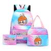 3Pcs/set  Printed Backpack with Lunch Bag Pencil Case Boy Girl Knapsack Teenage Student Large Capacity Colorful Bookbag