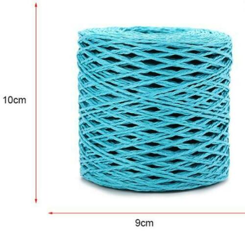 2 рулона 200 метров натуральной соломенной пряжи из рафии для ручного вязания крючком летних соломенных шляп, пляжных сумок, корзин, вязание 2 мм, цветные нитки
