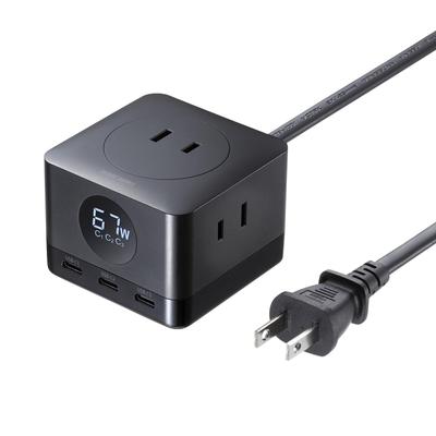 Сетевой фильтр GaN с быстрой зарядкой USB, PD67W, TAP-B111C3BK