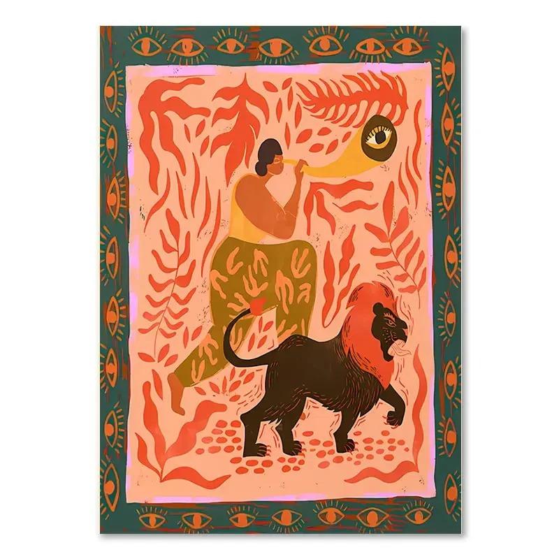 Colorful Abstract Poster Tiger Leopard Snake Tropical Jungle Canvas Painting and Prints Wall Art Pictures Living Room Decor