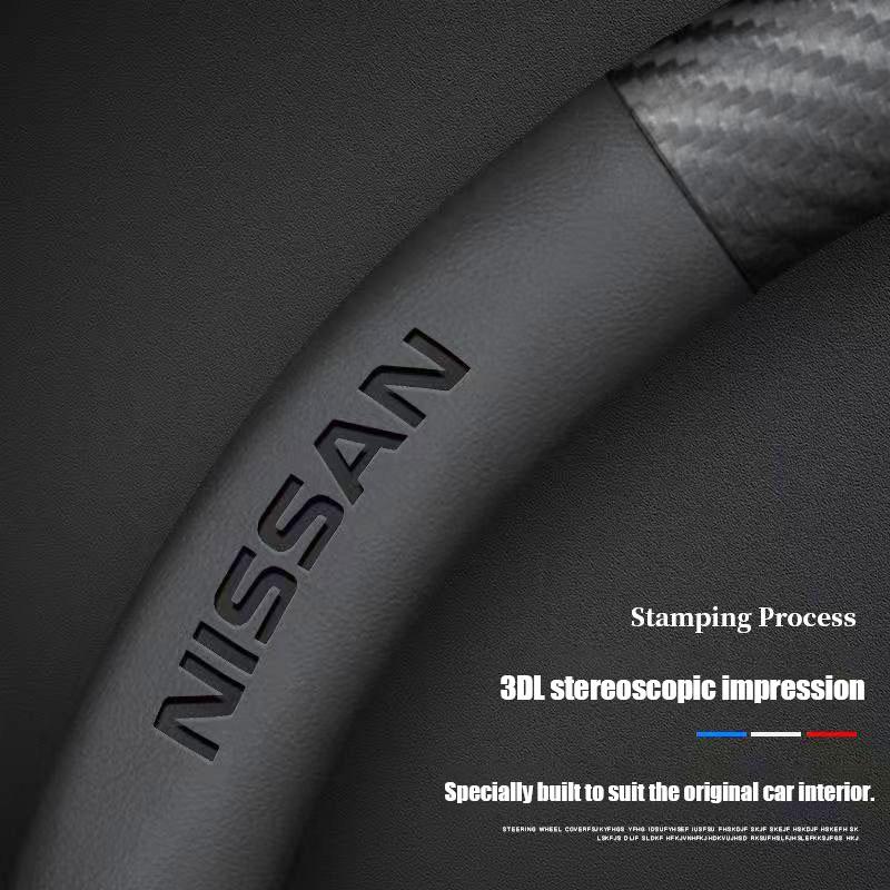 Napa Leather Car Steering Wheel Cover Non-slip Breathable sticker For Nissan Rogue Pathfinder X-Trail GTR Note Qashqai Juke