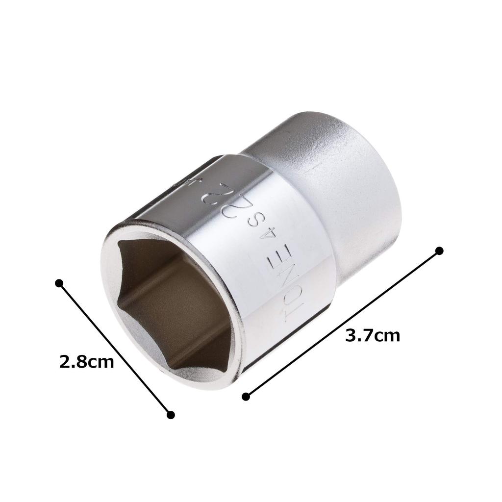 TONE Socket Drive Angle Width Across Flats 22mm (Hexagonal) 4S-22 12.7mm (1/2")