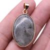 Natural Stone Pendant Oval Semi-precious Charms for Jewelry Making DIY Necklace Bracelet Accessory