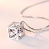 Love Rubik's Cube Necklace Women's Japanese and Korean Simple Personalized Clavicle Chain Pendant Necklace