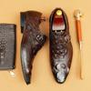 Pinduoduo Source Men'S Leather Shoes Crocodile Pattern Men'S Shoes British Dress Leather Shoes Genuine Leather Business Shoes