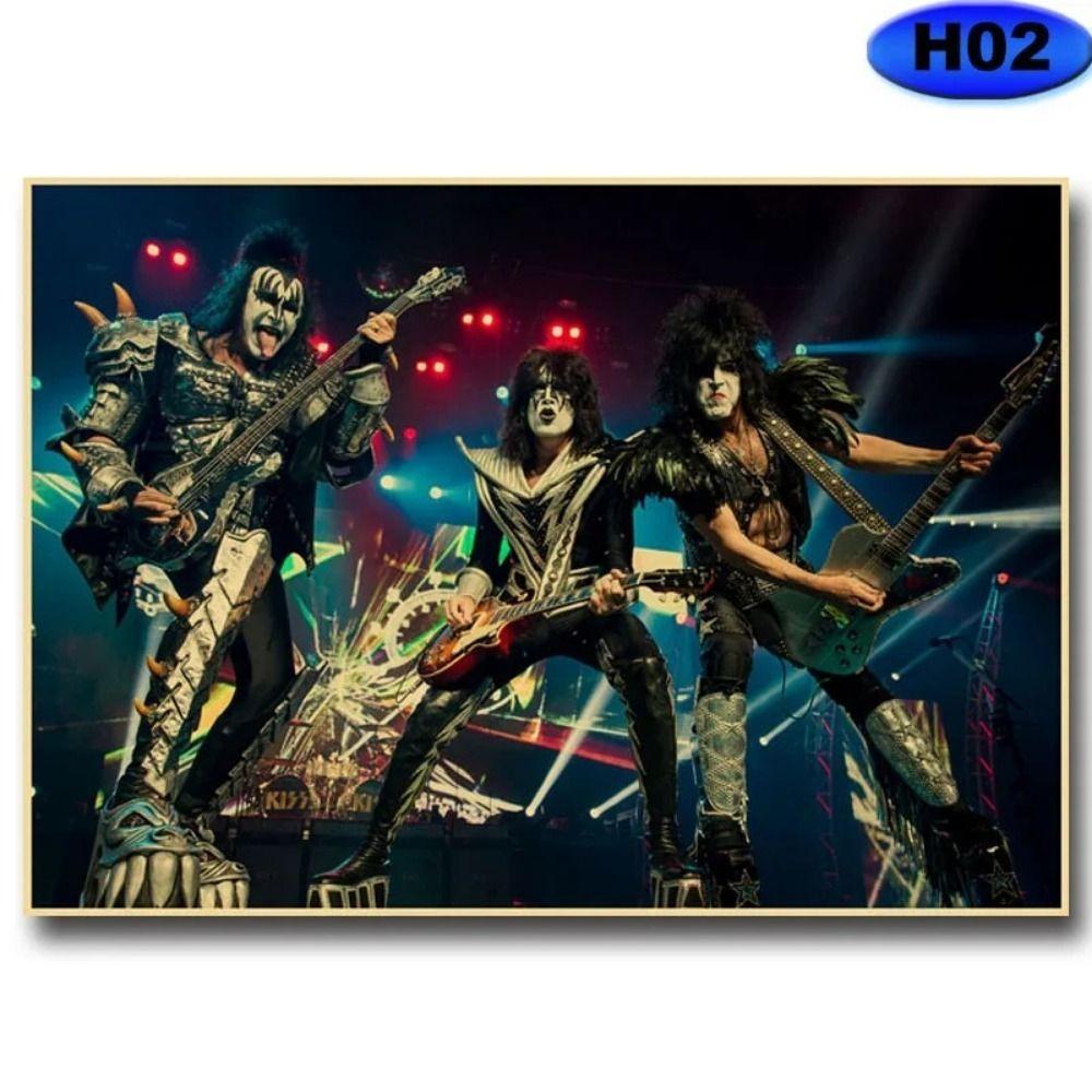 Винтажная жестяная вывеска группы KISS Хэви-метал Декор для музыкальной комнаты