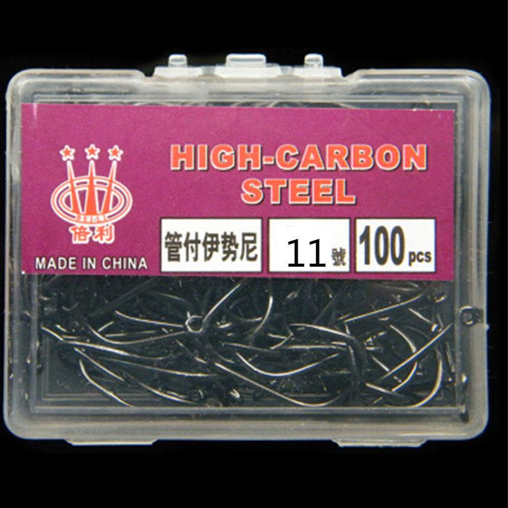 100PCS/SET Sharp Carbon Steel Barb Fishook Fishing Hooks Fish Bait Durable Head