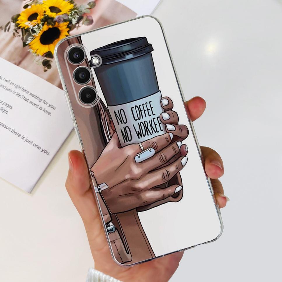 Чехол для Samsung Galaxy A34 5G 6.6" Милый Кот Астронавт Мягкий Силикон ТПУ Чехол для Samsung a34 A34 5G Ударопрочный Чехол для Телефона Funda
