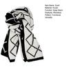 Yousheng Women Scarf Rhombus Pattern Knitted Scarf Double-Sided Warm Lightweight Winter Neck Warmer Outdoor Cycling Scarf