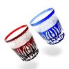 Takumibifu Dinner Luxe Kiriko Pair Glass Cup 85xH90mm 260cc Saika Red & Blue Koga PNO.333354