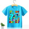 Sprunki Birthday Number T-Shirt Girl Boy Summer Short Sleeve Fashion Casual Kids Baby Tops Cute Tee Cartoon Toddler Clothes Gift