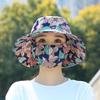 Женская шляпа с широкими полями для защиты от УФ-излучения, с козырьком и пылезащитной маской, для путешествий и отдыха на природе