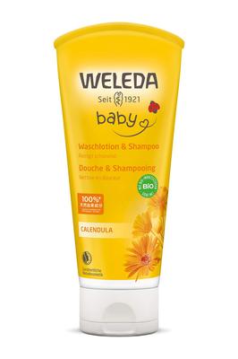 WELEDA Календула Детский Гель для Мытья Тела для Младенцев и Чувствительной Кожи Мягкий Травяной Натурального Происхождения Органический [Официальный] и Шампунь, 200 мл, Кожа, Аромат,