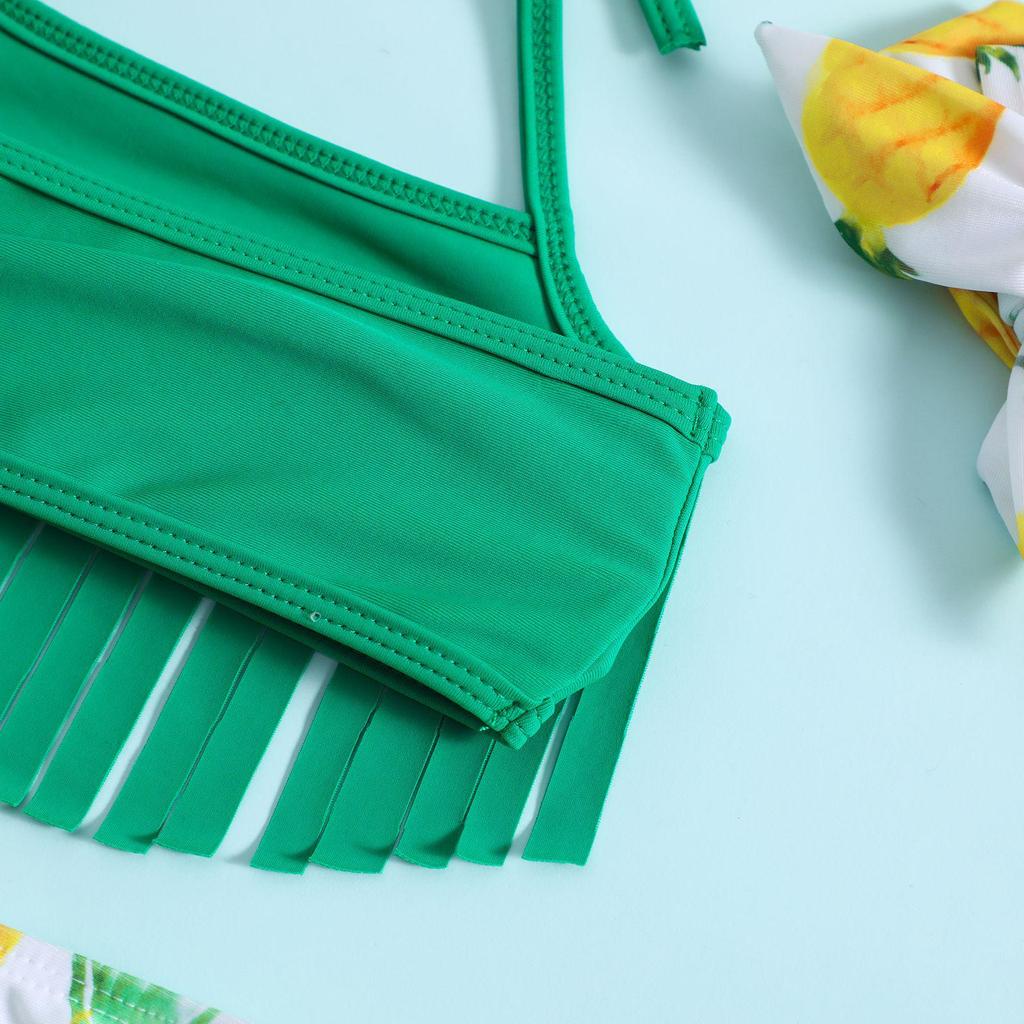 Adorable 3-Piece Sling Swimsuit Set for Infant & Toddler Girls with Bow Design