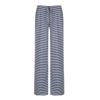 Women Casual Pants Straight Wide Leg Striped Print Long Trousers Adjustable Waist Strap Loose Fit Lounge Pants