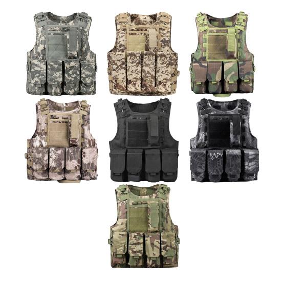 Детский тактический жилет, регулируемый холщовый жилет с несколькими карманами, уличный боевой жилет для мальчиков и девочек, ролевая игра, охота, игра, тренировочное снаряжение