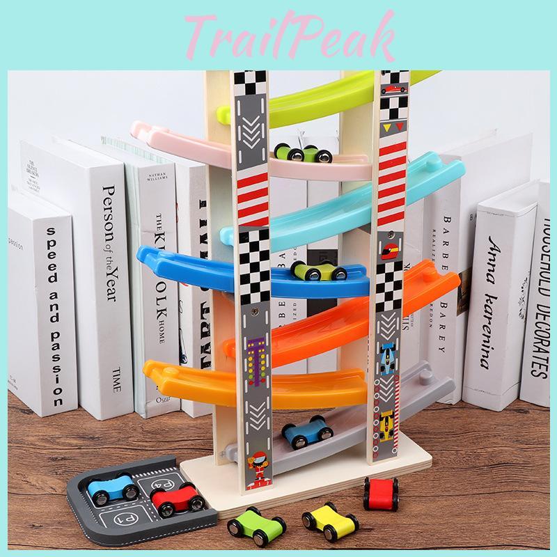 Wooden Gliding Car Toy For Kids With Inertia Track And Parentchild Interaction For Ages 1 To 4