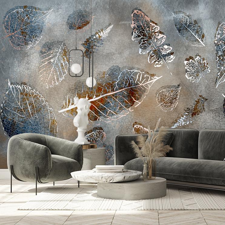 Wallpaper Grey autumn leaves